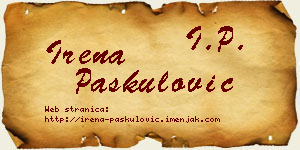 Irena Paskulović vizit kartica